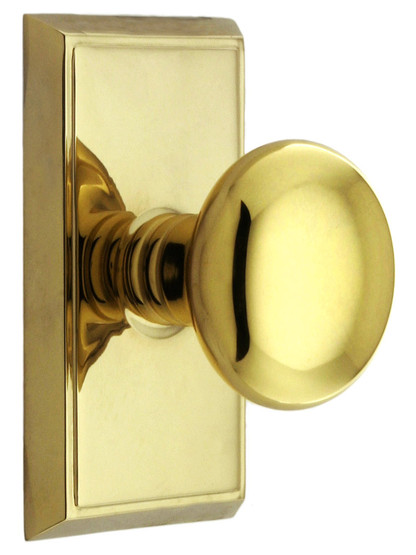 Providence Door Set With Round Brass Knobs in Polished Brass.